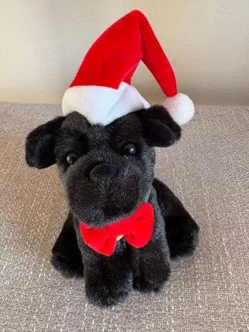 미사용 새상품 블랙 강아지 봉제 인형 페어몬트 도쿄 간판 강아지