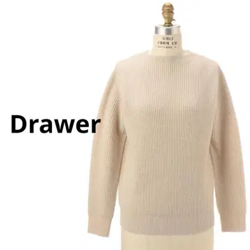 Drawer 울 캐시미어 아제 편직 니트 아이보리 드로어