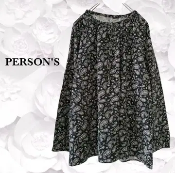 [퍼슨즈] 블라우스 티셔츠 [F] 블랙 블랙 페이즐리 빅사이즈 긴팔
