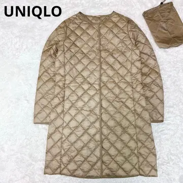 새상품급 유니클로 퍼프 테크 퀼팅 코트 베이지 M