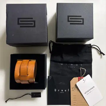 라빠르망 Ursul 유아솔 가죽 뱅글 브라운