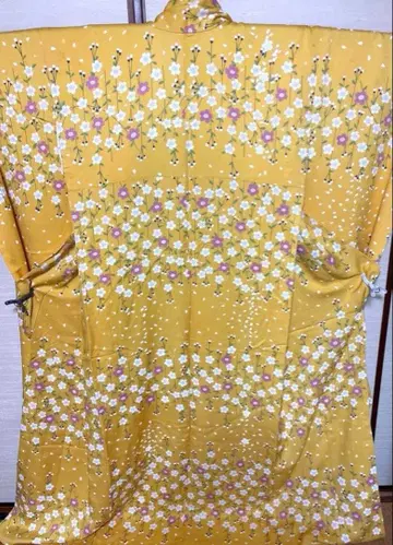 산황색 벚꽃 패턴 후리소데 기장 167