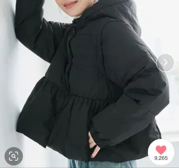 coca 개더 충전솜 아우터 블랙