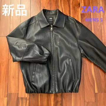 새상품 ZARA 페이크 가죽 자켓 남성용 S 블랙
