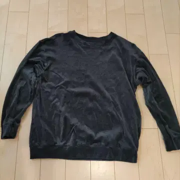 무인양품 긴팔 코튼 벨로아 룸웨어 세트 여성 다크 네이비 L 사이즈