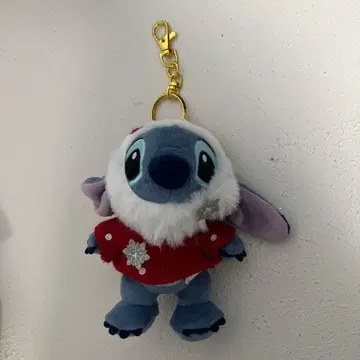 디즈니 스토어 산타 스티치 플러쉬 키체인