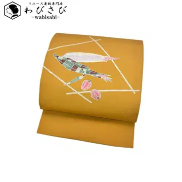 나고야 오비 시오제 야채 패턴 옥수수 장척 수컷 옐로우 컬러 O-4578