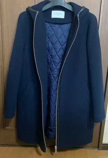 UNITED ARROWS 후드 부착 코트 네이비