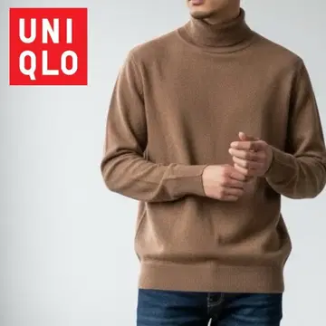 YJ468@ 유니클로 캐시미어 100 터틀넥 니트 브라운