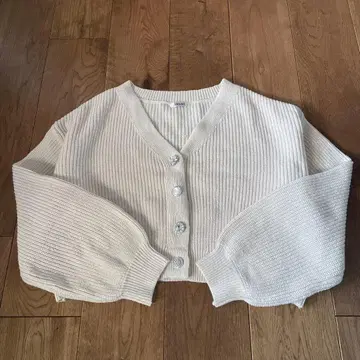 INGNI 아이보리 리브 편직 가디건