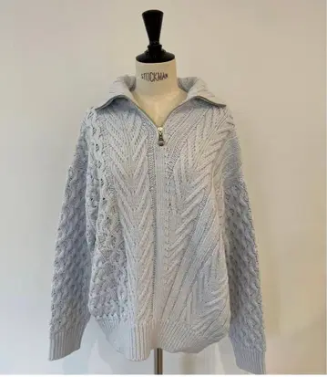 rosymonster 로지몬스터 cable zip knit 블루