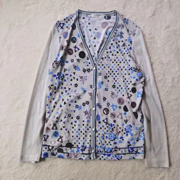 새상품급 LEONARD 칸칸 은색 버튼 가디건 빅 사이즈 42