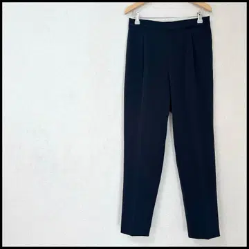 [거의 미사용] 테이퍼드 팬츠 센터 프레스 허리밴딩 포켓 있음 L