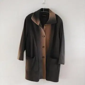 빅 사이즈 울 100% 그라데이션 울 롱 코트