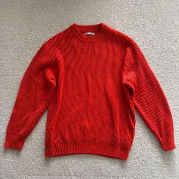 크루넥 스웨터 오렌지