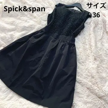 Spick&span 슬리브리스 트위드 원피스 블랙