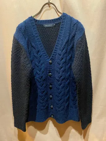 Urban Research 케이블 짜임 니트 가디건 스웨터 남성용 M