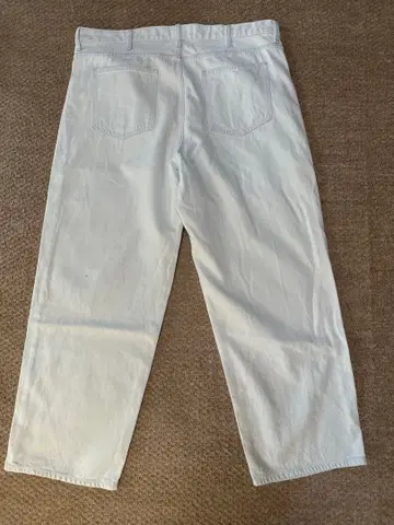 자가 도뇨용 화이트 스트레이트 데님 지퍼 플라이