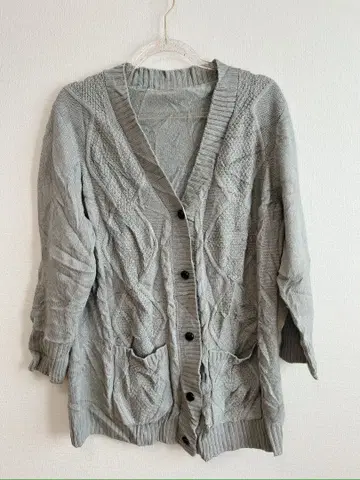 그레이 긴팔 가디건 L