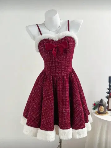 SHEIN 빨간색 체크 원피스