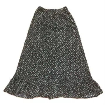 vintage 구제 의류 벨로아 미니 꽃무늬 롱 스커트