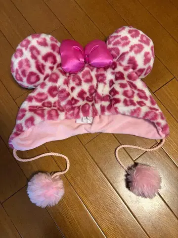 핑크 레오파드 무늬 디즈니 미니 팬캡