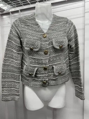 그레이 크롭 가디건 스커트 셋업 SOV