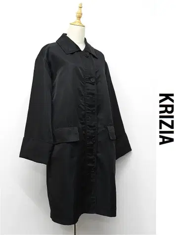 E541/ KRIZIA 스텐카라 코트 롱 코트 나일론 42 블랙