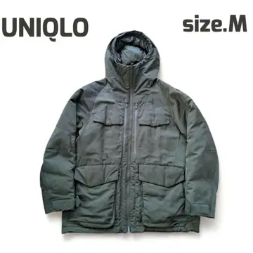 유니클로 화이트 마운티니어링 하이브리드 다운 파카 M