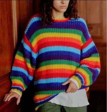 [ 새상품급 ] 프리다 레인보우 니트 스웨터 오버 사이즈 니트