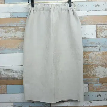 [] 스웨이드 원단 타이트 스커트 라이트 베이지 깔끔한 반기장 F