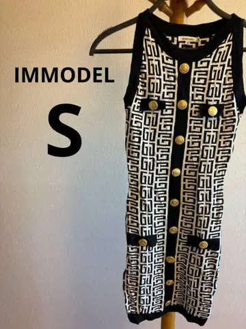 IMMODEL 기하학 패턴 슬리브리스 원피스 [ S ]