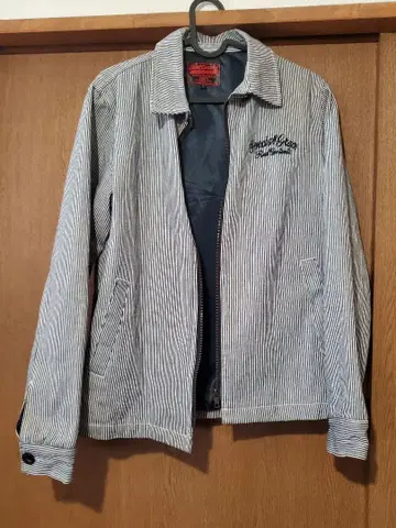 BLUCO QUILTING 패션 자켓 화이트 스트라이프 패턴