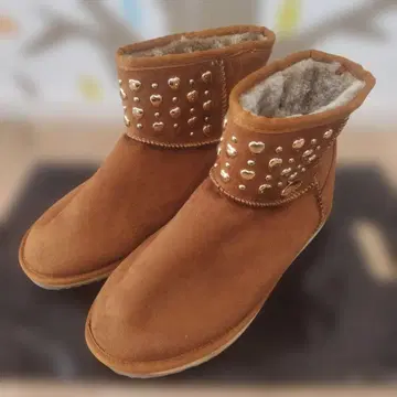 Liz Lisa 브라운 어그 부츠 하트 스터드 L 사이즈