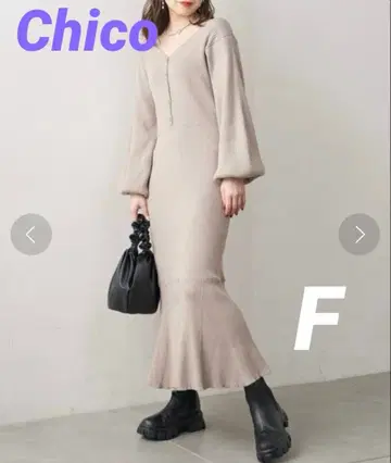 Chico 2way 스퀘어 머메이드 롱 원피스 F