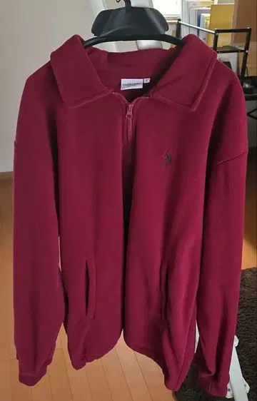 U.S.PORO ASSN L 사이즈 와인 레드 플리스