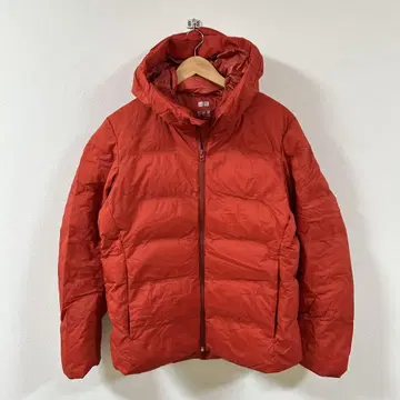 새상품급 유니클로 남성용 다운 자켓 심리스 다운 후드티 후드 부착