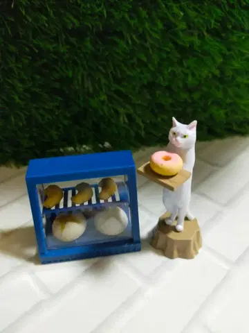 고양이 빵집 하양과 딸기 도넛 빵집 마스코트 2 블루