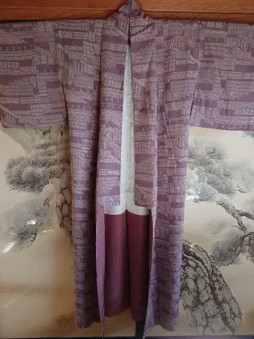 [ 새상품 ] 크레이프 원단 코몬 이중 기모노