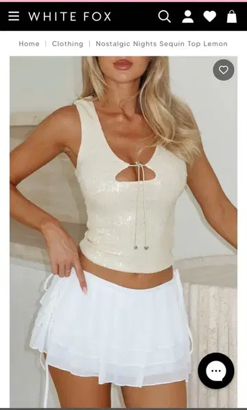 WHITE FOX 스팽글 탱크탑 레몬