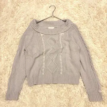 [LODISPOTTO] 귀여운 그레이 케이블 짜임 긴팔 니트탑 사이즈 M