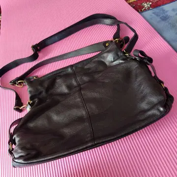 소가죽 2웨이 숄더백 여성용 블랙 대용량