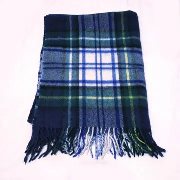 겨울 [새상품급] 타탄 체크 패턴 스톨 대형 네이비
