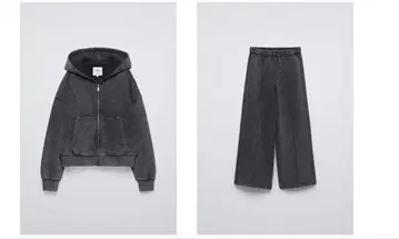 ZARA KIDS 성인 착용 가능! 워시드 가공 플러시 저지 소재 셋업