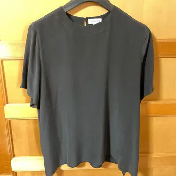 LAVIEET 블랙 반팔 셔츠 L 실크 블랙