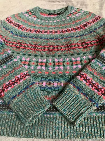 새상품 LAUREN 페어아일 패턴 니트 스웨터