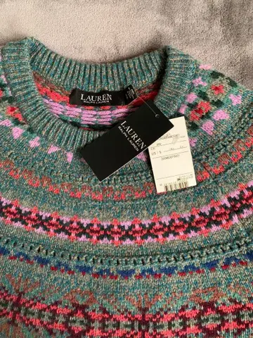 새상품 LAUREN 페어아일 패턴 니트 스웨터