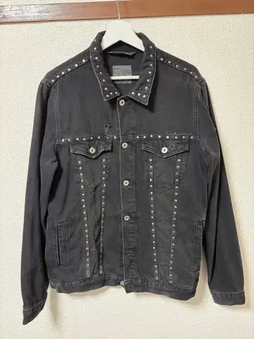 ZARA MAN 스터드 데님 자켓 XL 블랙