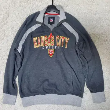 새상품급 NFL KANSAS CITY 하프 지퍼 맨투맨 L 그레이
