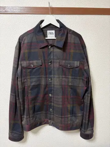 ZARA 체크 무늬 캐주얼 자켓 XL